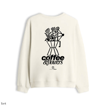 Oversize Sweatshirt "Coffee & Flowers