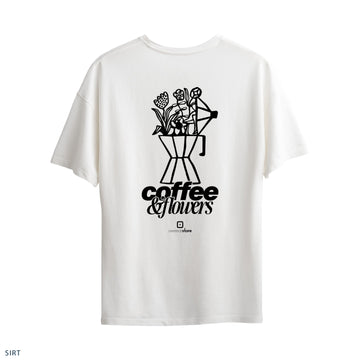 Oversize T-Shirt "Coffee & Flowers"