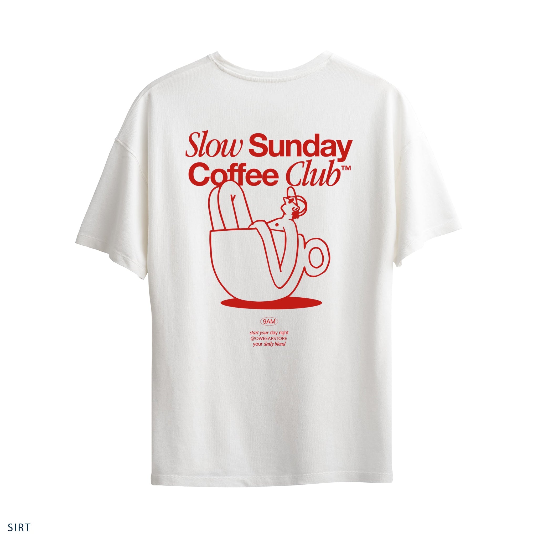 Oversize T-Shirt "Slow Sunday Coffee Club"