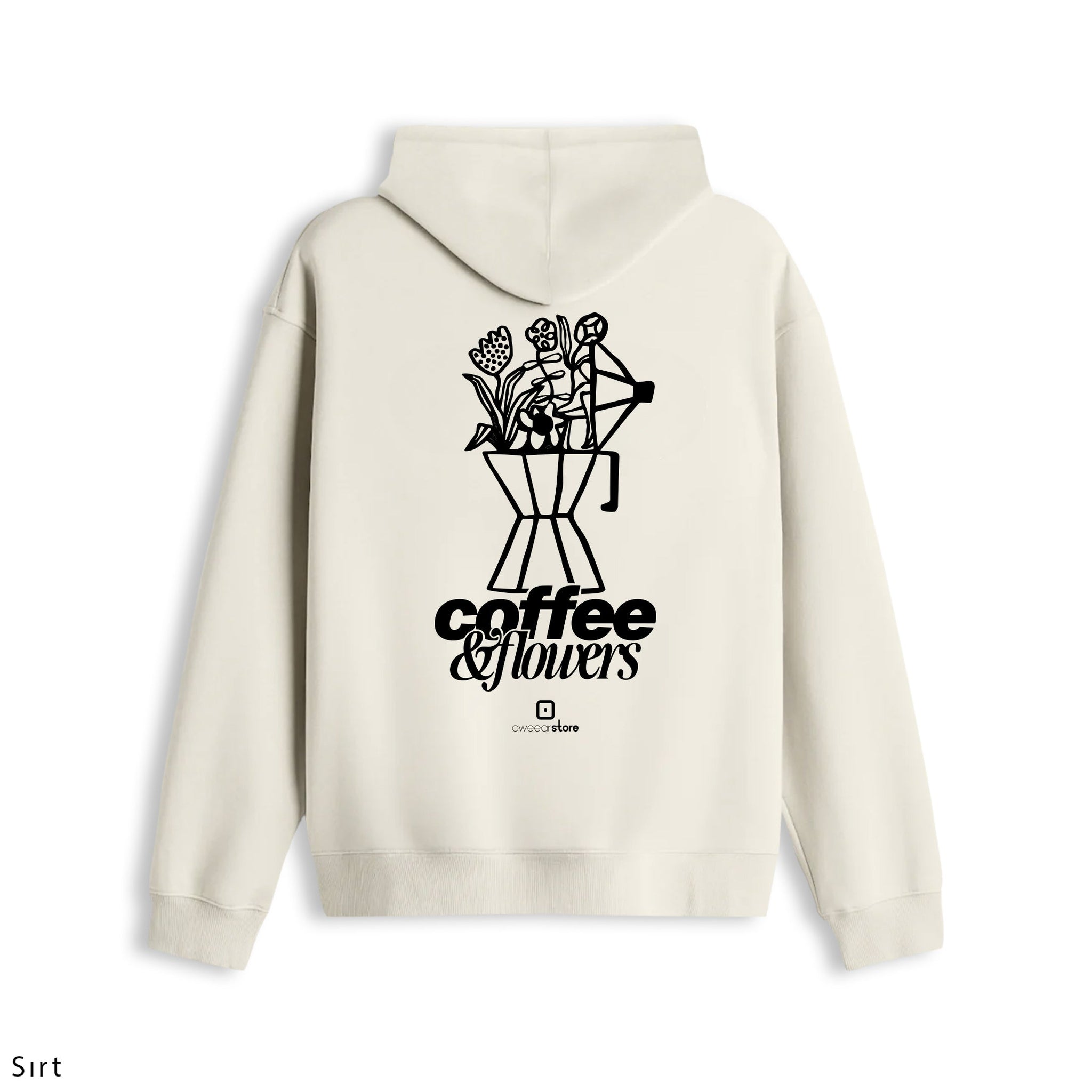 Oversize Hoodie "Coffee & Flowers"